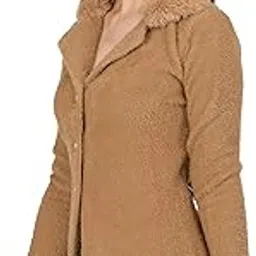 ladywillington Lady Willington Women Woolen Fur V-Neck Self Design Heavy Hair Rainbow Cardigans Winter Wear Pure Wool Cardigans Long Cotty Fully Warm Cardigan Free Sizes-picture-37
