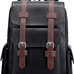 Anti Theft PU Leather Multi-Compartment Unisex Backpack-image-43