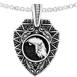 Silver Locket for Men & Boys, Pendant for Men, Anti Tarnish 925 Sterling Silver Oxidised Gift for Birthday Anniversary, Accessories for Fashion - Eagle Shield-image-13