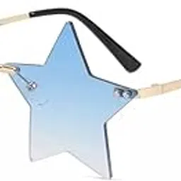 augen By Visions India Retro Vintage Star Shape Rimless Abstract Party Unisex Non-Polarized Sunglasses Uv400 Protected (145)-picture-32