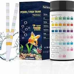 Qpets® PH Water Testing Strips, 7 in 1 Water Quality Test Strips Aquarium Freshwater & Saltwater for Carbonate, pH, Hardness, Chlorine, Nitrate, etc (100 Count)-picture-41