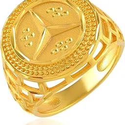 missmister: lifestyle for a grand life Missmister Creations Brass 24KT Micron 1 Gram Gold Plated Engagement Wedding rich occasion Finger ring for Men (MM3744ORDM)-picture-28