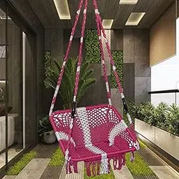 Kaushalendra Hammock Swing Chair - Hanging, 120 kg Capacity, Nylon Rope, Iron Frame, Multi Color-image-21