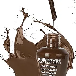 Makeover Professional Gel Effect Nail Paint Shade No.23 Chemical Free Formula Quick Dry Long Lasting Nail Paints For Womens And Girls (Pack Of 1)-image-86