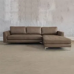 cortex CRT93 Solid Sal Wood Fabric Upholstered 3 Seater Right Hand Side Facing Chesterfield Modular, Sectional, Corner L Shape Sofa Set for Living Room, Light Brown Color-picture-23