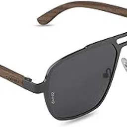 okno Eyewearlabs Sunglasses For Men & Women | Polarized Wooden Full Rim Premium Branded Stylish Spectacles | 100% UV Protection Shades | Cricket Sports Cycling Driving | Medium | Wood-picture-37