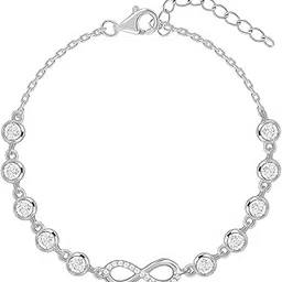 giva 925 Silver Infinity Linked Bracelet, Adjustable | Gifts for Women and Girls | With Certificate of Authenticity and 925 Stamp | 6 Months Warranty-picture-45