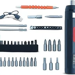 ABIEL Automatic Electric Screwdriver Set- 52 Pcs | USB Rechargeable, Fast Charging & Cordless | Speed 360 RPM, 7 Torque Positions 4.2 V Battery | Push Start & Smart Stop | Professional 24 Bits Kit-image-36