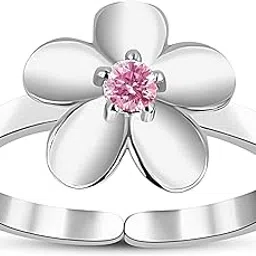 roovi 925 Silver Toe Rings for Women I Flower 92.5 Silver Adjustable Toe Rings I 925 Hallmark | 6 Month Warranty-picture-32