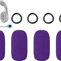 SOULWIT Replacement Mic Cover for Bose A20/A30 Aviation Headset, Microphone Spongue Filter 4-Pack Foam Cover WindScreen - Purple-picture-11
