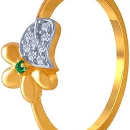 p.c. chandra jewellers 14k (585) Yellow Gold and American Diamond Ring for Women-picture-31