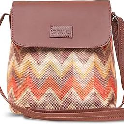 zouk Tidal Wave Printed Women's Hand Crafted Vegan Leather Multicolour Flap Sling Bag-picture-1