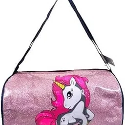 li'll pumpkins Round Glitter Unicorn Printed Swimming Gym Travel Duffle Bag for Kids- (Pack of 1, Pink)-picture-50