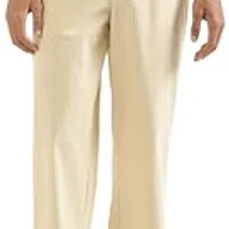 saadaa Men’s 100% Cotton Pants | Mid-Rise Straight Fit Casual Trousers with Elastic Waistband and 3 Pockets | Everyday Wear image 1