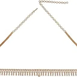 kushal's White Gold Plated Ethnic Zircon Belt/Kamrband- 416709-picture-44