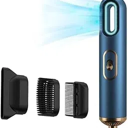 Drumstone (15 Years Warranty) Three-In-One Electric Hair Dryer High-Power Electric Hair Dryer Home Hair Dryer Hot Wind Comb Hair Salon Blowing Comb, 1000 Watts, Blue-image-62