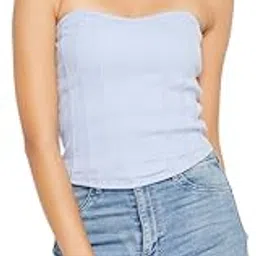 clovia Women's Cotton Chic Basic Ribbed Bustier Regular Fit Top-picture-41