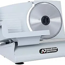 ANDREW JAMES Commercial Meat Slicer, Stainless Steel, 2000W Copper Motor, 33x27.5x27cm, Multipurpose for Meat, Vegetables, Cheese, Bread, Heavy Duty Blade, Non-Slip Base image 1