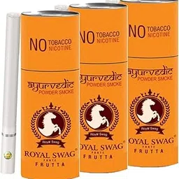 ROYAL SWAG Ayurvedic Herbal Cigarettes, Frutta Flavour Smoke(15 Sticks With 20ml Shot Anti Addiction Mouth Spray - De-Addiction) (Herbal Smokes - No nicotine/No Tobacco) Made with Ayurvedic Herbs-picture-43