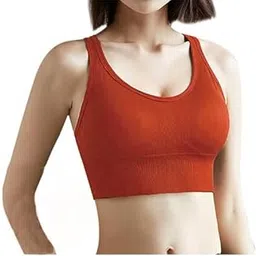 Polyamide High Elasticity Anti-Sweat Non-Wired Non-Padded Full Coverage Sports Bra for Women-image-11