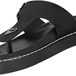 louis stitch Black Comfortable Men’s Sandals | Lightweight Casual T-Strap Slip-On Sandals| Everyday Wear Sandals with PU Cushion Sole | LSOF-20-JB | UK-11-picture-28