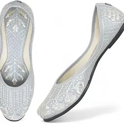 dfr Women's Ethnic Punjabi Juttis | Traditional Slip-On Flats with Embroidery | Cushioned Footbed for Comfort | Comfortable & Stylish Punjabi Juttis for Girls & Women-picture-32