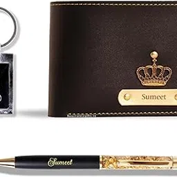 innovative gifts Best Personalized Gift for Men, Customized Wallet with Name & Charm, Unique Wallet with a Personalized Touch (Wallet + Pen + Keychain Combo)-picture-16