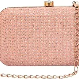 Evening Clutch Purse with Glitter Wave Pattern, Chain Strap, Formal, Party, Casual, Wedding Bag for Women & Girls-image-25