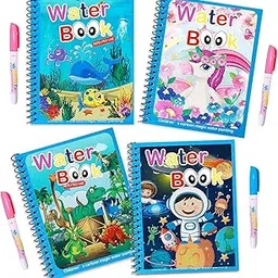 HURRYSHOPPY Magic Water Coloring Book Reusable Coloring Book good for Kids Toddlers Children Magic Water Book WaterBook Cartoon Characters Fun Water Album For Boys and Girls (MULTI DESIGN)-picture-15
