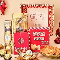 Hyperfoods® Diwali Gifts for Family and Friends Gift Hamper Diwali Gifts for Employees Corporate Gifts for Employees Cookies Gift Hamper Chocolate Gift Hampers Tea Light with Tlight Candles-picture-28