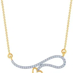 p.c. chandra jewellers 14k (585) Yellow Gold and American Diamond Pendant for Women-picture-54