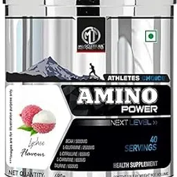 Muscle Trail Amino Power | Health Supplement Powder | 480g, 40 servings (Lychee) | Perfect blend of Amino Acids to promote Muscle Recovery-image-62