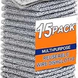 Bartan Dhone Ka Scrub | Steel Scrubber for Kitchen Utensils | Dish Wash Scrubber for Cleaning | Non Scratch Dishwashing Wire Cloth | Metal Utensil & Vessel Cleaner Scrub for Kitchen(Pack of 15)-picture-20