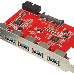 BIG BOOM ® Card 5 Ports PCI-E USB 3.0 HUB 20 Pin 15Pin SATA Adapter Red E5W8-picture-38