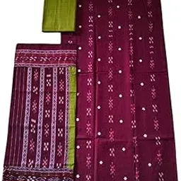 cottonsilk & khanduapata Odisha Sambalpuri Handloom Woman's Pure Cotton Handloom Dress Material With Dupatta Bottom Wear 3 Pic Set Sambalpuri dress material Unstitched-picture-10