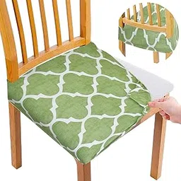 AMAZE ATTIRES Universal Size Dining Chair Seat Cover Set of 6 Seater pcs are Easily Washable Strechable and Comfortable for Dining Room Home Decor Slip Cover (Green)-picture-17