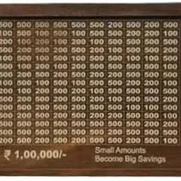 SHRAVAN Enterprise Money Saving Wooden Piggy Bank with Goal Chart | Savings Tracker Board | Home & Office Décor Style_318-image-54