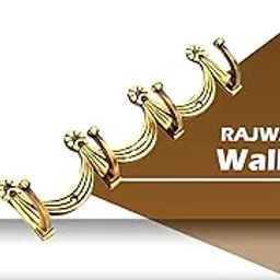 SMART SHOPHAR Brass Rajwadi Wall Hook 6 Legs Antique, Pack of 1 / Heavy Duty Hanger for Hanging Keys, Cup, Coat, Hat, Kitchens Towel, Bathroom and Office/Screws with Plastic Plugs-picture-13