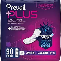 Prevail Ultimate,90: Ultimate Absorbency Bladder Control Pads Long 90 Count Rapid Absorption Discreet Comfort Fit Overnight Incontinence Pads For Women-picture-42