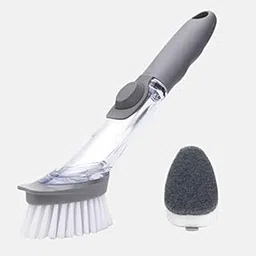 ABTER Dish Cleaning Brush Set with Soap Dispenser, White and Grey-picture-21