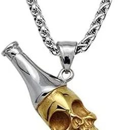 beyter Creative Hip Hop Skull Necklace Bottle Opener Stainless Steel Necklace Pendant Bottle Necklace for Men-picture-44