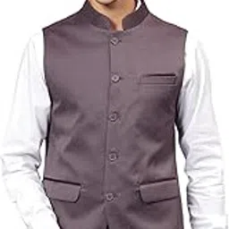 cantabil Men's Self Design Mandarin Collar Waist Coat-picture-38