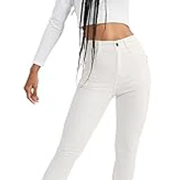 dolce crudo Women's Skinny Fit High Rise Side Slit Raw Edge Detailing Cropped Stretchable Denim Jeans-picture-32