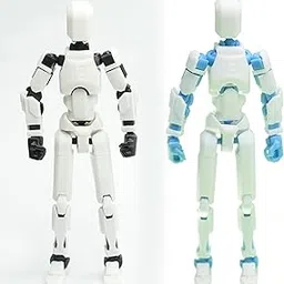 Dummy 13 Action Figure Robot | Fully Articulated 3D Printed Robot Toy | 5.4-inch Collectible Figurine | Matte Finish | Unassembeled | Combo of 2 (White-SkyBlue+White-Black)-picture-13