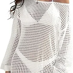 buauty Women's Crochet Swimsuit Swimsuit Swimwear Short Sleeve Beach Dress Summer Holiday Outfits-picture-18