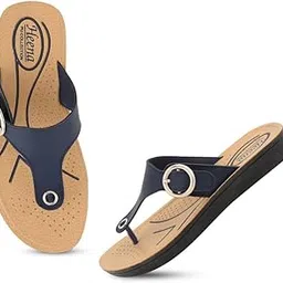 heenaplus Women's Wedges Sandals | Stylish & Comfortable Slip on Sandals for Women | Outer PU & EVA Sole | Slip Resistant | Durable & Lightweight Open Toe Woman Chappal for Daily Use (1161-NW)-picture-20