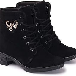 krafter Women's And Girls Classic Winter Suede velvet High heel Boots Casual, Outdoor and Holiday Outings-picture-1