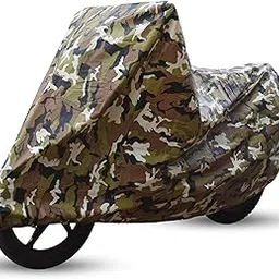 ULTRA SHIELD All Weather Two-Wheeler Cover with Advanced Waterproofing Technology | Dustproof, UV Protection, Anti-Scratch, Durable Motorcycle Cover | (Military Camouflage, All Large Bikes)-image-56