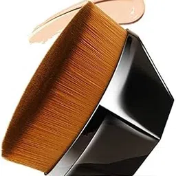 Lobe Miracle Foundation Makeup Brush Flat Top Kabuki Hexagon Face Blush Liquid Powder Foundation Brush for Blending Liquid, Cream or Flawless Powder Cosmetics (Black)-picture-59