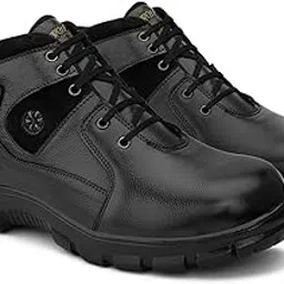Enrich Field Genuine Leather High Ankle Safety Shoe for Men/Black (64BLK-P.)-picture-37